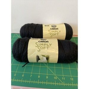 Caron Yarn Black SIMPLY SOFT - 6oz / 170g - Lot of 2.